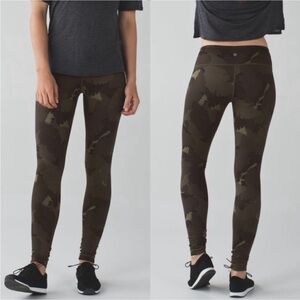 Lululemon Wunder Under Leggings Pant Luon Palm Party Fatigue Green Camo